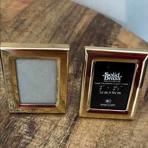 Solid Brass  miniature Photo Frame 2 x 21/2 set of 2